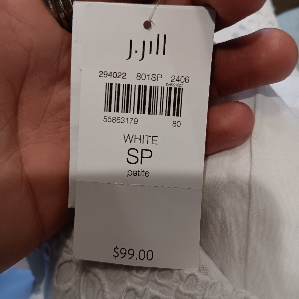 J. Jill White Eyelet A-Line Skirt Nw - Picture 4 of 6